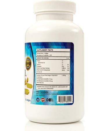 Cod Liver Oil Capsules - Premium Certified Pure and Fresh - Triple Strength - Heart Healthy - 120 Softgels - Natural Supplement - 240mg of Omega 3 Fatty Acids - No Fishy Taste! - Buy Online on GoSupps.com