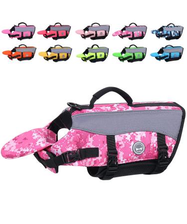 Vivaglory dogs with removable front-wheel drive rescue vest with reflective caps & additional upholstery for swimming & boating Camo Pink L L: 63-78cm (chest circumference) Camo Pink - Buy Online on GoSupps.com