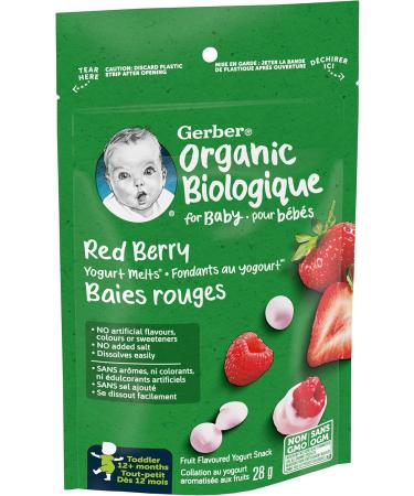 GERBER Organic Yogurt Melts Red Berry Toddler Snack 28 g - Buy Online on GoSupps.com