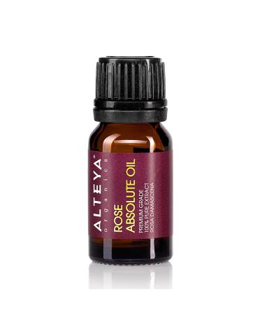 Alteya Organics Bulgarian Rose Absolute (100% Pure Rose Oil) - 10ml from Rosa Damascena Bulgaria Authentic Certified Fresh Rose 0.34 Fl Oz (Pack of 1)