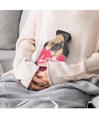 Pug Dog Lover Hot Water Bottle with Plush Cover - Hand Warmer for Adults & Kids | 26.5x15.3 cm - Buy Online on GoSupps.com