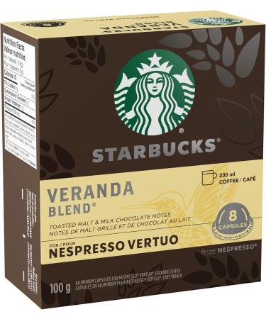 Starbucks by Nespresso Veranda Blend Blonde Roast Coffee Pods & French Roast For NESPRESSO VERTUO Dark Roast Coffee + Roast Veranda 1 g (Pack of 1) - Buy Online on GoSupps.com