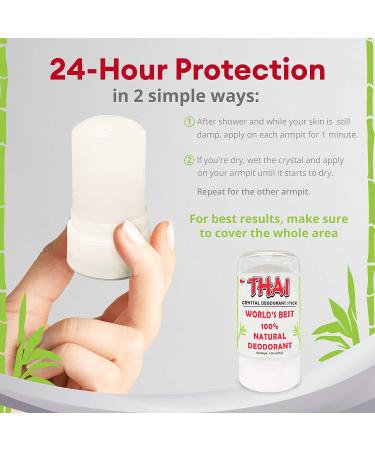 Buy Thai Crystal Deodorant Stone - Natural Unscented Aluminum-Free Deo Stick for Women Men & Teens - 4.25 Oz - Buy Online on GoSupps.com