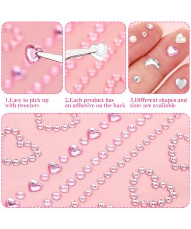 5 Sheets Self Adhesive Face Gems - 3D Rhinestone Stickers for Makeup & Festivals | Heart Star Moon Designs - Buy Online on GoSupps.com