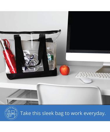 Clear Zipper Tote Bag - Stadium, Beach, and Work Approved - Black - Buy Online on GoSupps.com