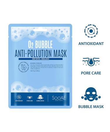 Shop Soo Ae O2 Bubble Anti-Pollution Face Mask 12 Count - Oxygenating Deep Detox & Purifying Korean Skincare for Flawless Skin - Buy Online on GoSupps.com