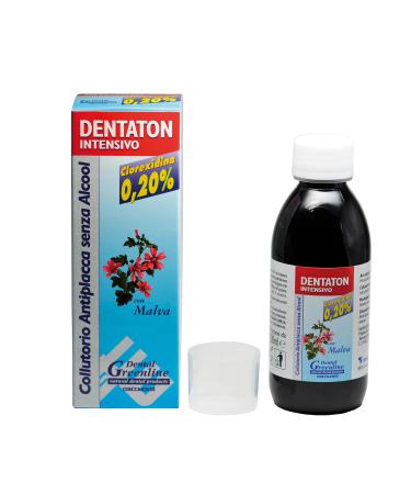 DENTATON 0.20% INTENSIVE - CHLOREXIDINE COLLECTOR 0.20% ANTIPLAQUE REDUCES THE INSORCENCE OF CARIES GUARANTEES HEALTHY GUMS SWEET MALVA FLAVOR 200 ML.