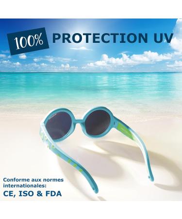 Kids Sunglasses 6-24 Months | Flexible & Adjustable Toddler Shades with UV Protection | Ultralight & European-Designed - Light Blue - Buy Online on GoSupps.com