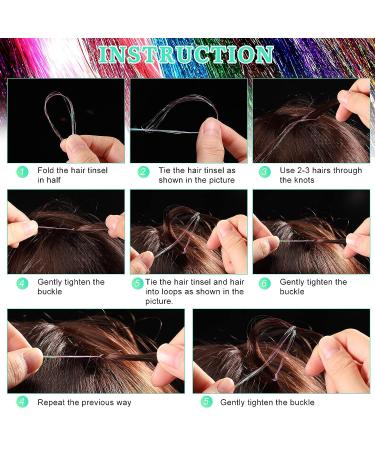 20 Pieces Glitter Hair Tinsel Kit with Plier and Beads | 47 Inch 4000 Strands Holographic Extensions for Women Girls - Halloween & Christmas | 20 Colors - Buy Online on GoSupps.com
