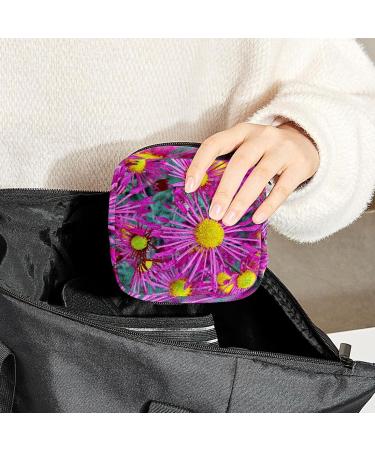 Anna Cowper Purple Aster Sanitary Napkin Storage Bag | Menstrual Cup Pouch | Nursing Pad Holder | Portable Period Bag for Women & Teens - Multi-colored - Buy Online on GoSupps.com