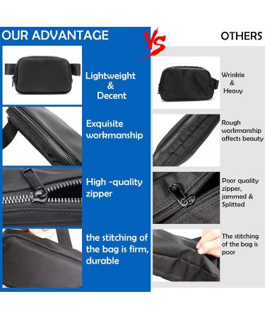 Unisex Mini Belt Bag | Adjustable Strap Waist Pouch for Workout, Running, Traveling - Black - Buy Online on GoSupps.com