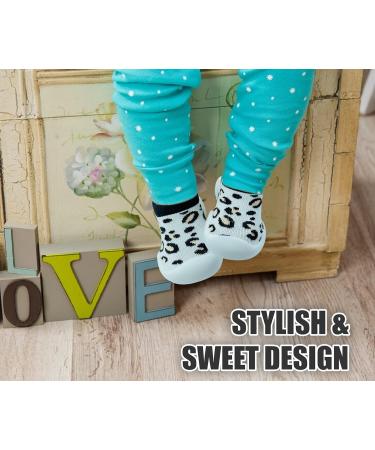 Dookeh Baby Shoes Soft Sole Sneakers for Boys & Girls | Infant/Toddler Sock Shoes 6-9 Months | A1 Leopard Light - Buy Online on GoSupps.com