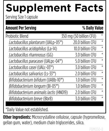 Designs for Health ProbioMed 50 - Probiotics for Digestive Health - 10 Strains with Lactobacillus acidophilus Probiotic + Lactobacillus rhamnosus - Gut Health + Immune Support Supplement (30 Caps) - Buy Online on GoSupps.com