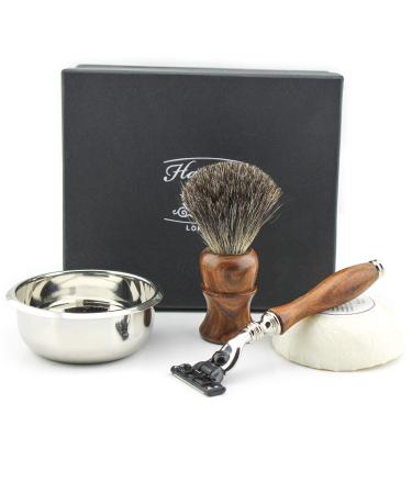 Men's Shaving Set Wooden shaving razor brush stainless steel shaving bowl best razor for men shaving brush Christmas Traditional Wet Shaving Kit