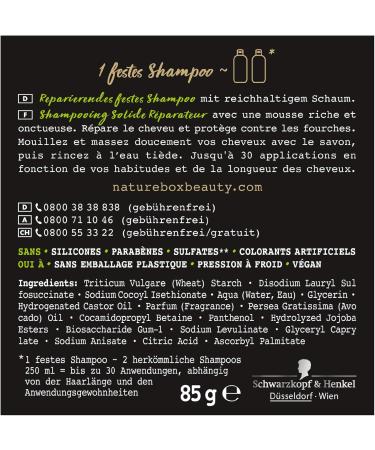 NATURE BOX Solid shampoo with avocado oil 85 g 1 piece - Buy Online on GoSupps.com