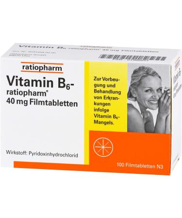 Buy Vitamin B6 Ratiopharm 40 mg - 100 Film-Coated Tablets | International Shipping Available - Buy Online on GoSupps.com