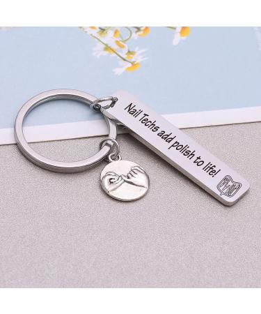 RSZOTW Nail Techs Keychain Manicurist Gift Nail Technician Jewelry Makeup Lover Keychain Nail Techs Key Chain General - Buy Online on GoSupps.com