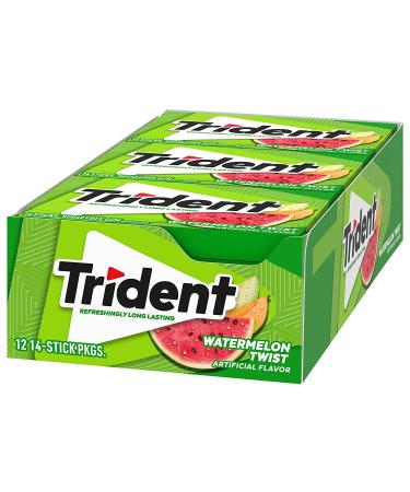 Trident Watermelon Twist Sugar-Free Gum - 12 Packs, 14 Count per Pack - Buy Online on GoSupps.com