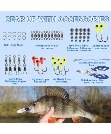 Fishing Lures Tackle Box - 92pcs Bass Fishing Kit for Saltwater and Freshwater - Includes Accessories and Gear for Bass, Trout, Salmon - Buy Online on GoSupps.com