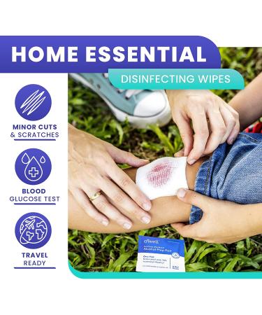 Alcohol Wipes 100 Count - Medical Grade Sterile Prep Pads for First Aid - Individually Wrapped Antiseptic Swabs - Surgical Quality Alcohol Swabs - Pack of 100 - Buy Online on GoSupps.com