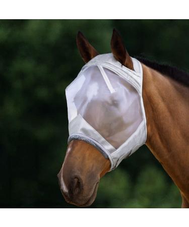 Harrison Howard Caremaster thick fleece upholstery transparent fine mesh horses fly mask UV protection Standard silver (warm blood (l)) l moonlight silver