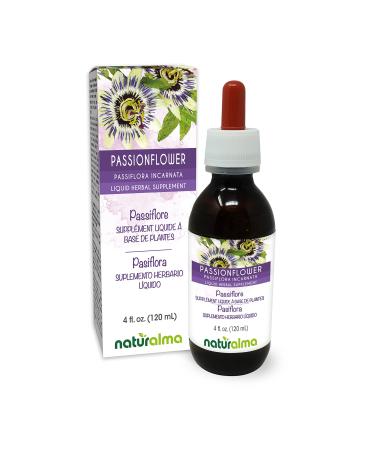 Naturalma Passionflower (Passiflora incarnata) herb with Flowers Alcohol-Free Tincture 4 fl oz Liquid Extract in Drops | Herbal Supplement | Vegan | Product of Italy Alcohol-free 4 Fl Oz (Pack of 1)