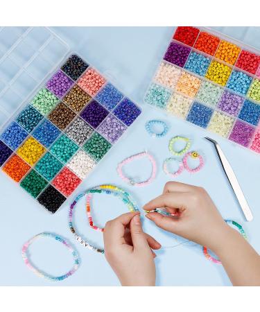 7200Pcs Glass Seed Beads 6/0 Jewelry Making Kit with Alphabet and Smiley Beads - Buy Online on GoSupps.com