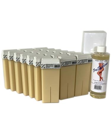 Epilwax S.A.S-Set with 24 disposable wax rolls white with rollers large model for legs armpits and body with 250 stripes and 1 bottle of oil after hair removal.