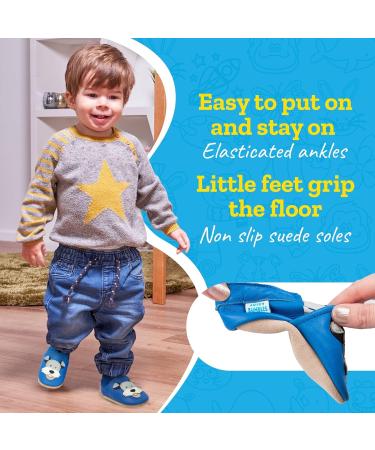 Blue Duky Dog Leather Baby Walking Shoes for Toddler 2-3 Years | Soft Sole Baby Girl Boy Shoes - Buy Online on GoSupps.com