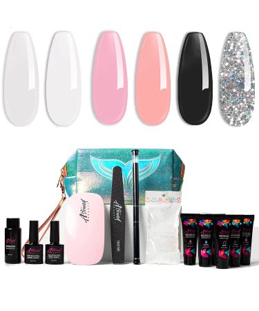 Astound Beauty Poly Nail Gel Kit - UV Lamp, Slip Solution & Glitter - All-in-One Manicure - Buy Online on GoSupps.com
