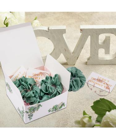 24pcs Greenery Eucalyptus Bridesmaids Proposal Gift Set - Bridesmaid Boxes, Love Knot Bracelets, Cards, and Satin Scrunchies - Buy Online on GoSupps.com