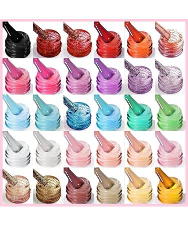 Saviland 76 PCS Gel Nail Polish Kit with 180W UV Light - 30 Colors Spring Summer Gel Polish Set for DIY Manicure with LED Lamp - Buy Online on GoSupps.com