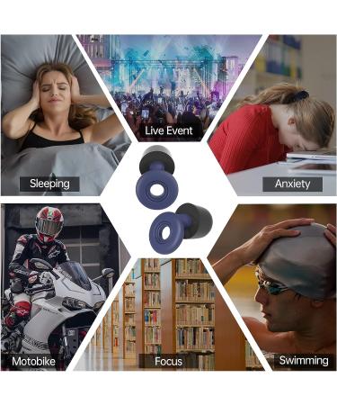 Olins Kako Reusable Soft Silicone Ear Plugs for Sleeping, -20dB Noise Reduction, 8 Ear Tips - Hearing Protection for Snoring, Concerts, Work & Travel - Blue - Buy Online on GoSupps.com