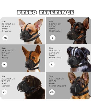 BONTHEE Dog Muzzle Mesh Soft Muzzle for Small Medium Large Sized Dogs Breathable Reflective Adjustable Puppy Muzzles with Collar for Scavenging Grooming Biting Chewing Allows Panting and Drinking XXL - Buy Online on GoSupps.com