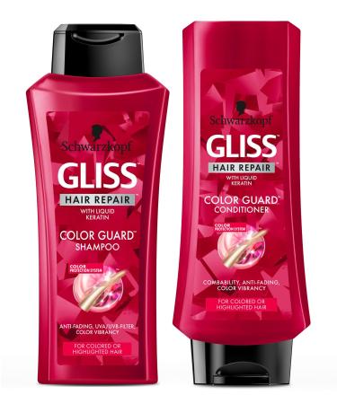 GLISS Hair Repair Color Guard Set with Shampoo and Conditioner for Colored or Highlighted Hair 13.6 Fl Oz (Pack of 2) Color Guard Shampoo and Conditioner 13.6 Fl Oz (Pack of 2)