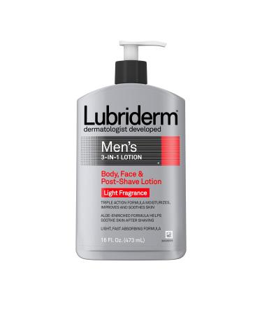 Lubriderm Men's 3-In-1 Lotion Body Face & Post-Shave Lotion 16 fl oz (473 ml)