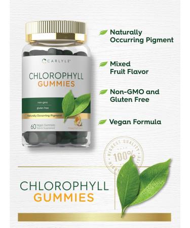 Carlyle Chlorophyll Gummies - Mixed Fruit Flavor | 60 Count Vegan Supplement | Non-GMO & Gluten Free - Buy Online on GoSupps.com