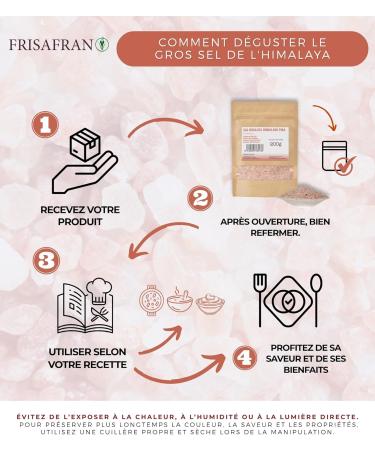 FRISAFRAN | Sel Rose De l'Himalaya Gros 500g | sel grain | 100% naturel et non raffin | Haute teneur en min raux | Origine Pakistan | GRAND | sel himalaya | Rose | sel himalaya rose | Pas D'additifs - Buy Online on GoSupps.com
