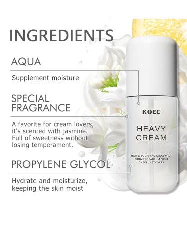 KOEC Vanilla Coconut Hair and Body Fragrance Mist Long-lasting Middle Eastern Perfume (Creamy Vanilla) - Buy Online on GoSupps.com
