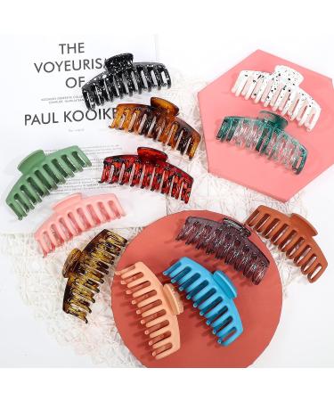 12 PCS Large Non-Slip Matte Hair Claw Clips for Women - Strong Hold Hair Accessories in Trendy Colors by Eathtek - Buy Online on GoSupps.com