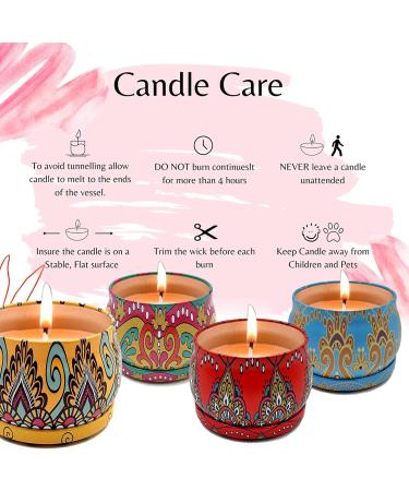 Premium Scented Candles Gifts for Women Organic Soy Wax - 5.65 oz Large Aromatherapy Candles 4pk Metal Mothers Day Gifts Gifts for Her Valentines Gifts Presents for Anniversary (C) - Buy Online on GoSupps.com