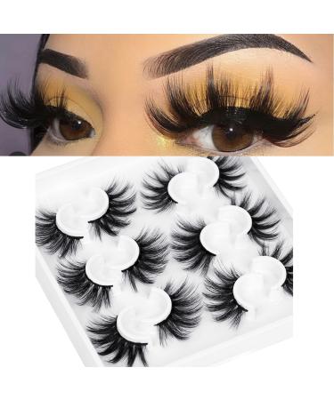 6 Pairs Lashes Fluffy Lash Natural Look False Eye Lash Faux Mink Fake eyelashes 3D Lightweight 25MM Cross Style Wispy Pack Soft for Cat Eye Makeup Women Reusable by Miss Kiss DREAMER