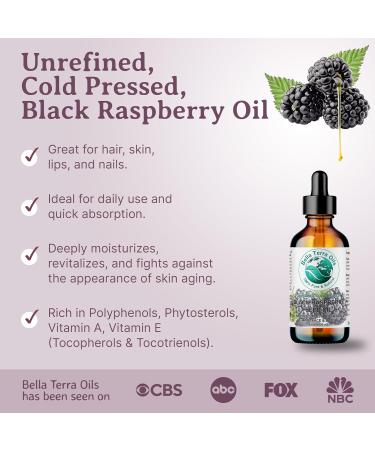 Buy Bella Terra Black Raspberry Seed Oil 2 oz - Cold-Pressed Unrefined High in Vitamin E & Omega-3 - Enhance Your Beauty Naturally - Buy Online on GoSupps.com