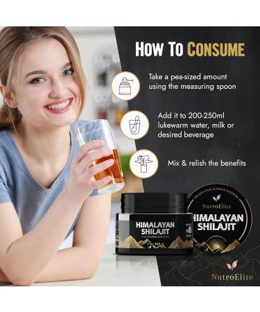 NutroElite Pure Gold-Grade Sundried Himalayan Shilajit Resin - 100% Natural Authentic & Organic - Energy Vitality & Wellness Supplement - Lab Tested for Safety - Buy Online on GoSupps.com