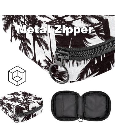 Buy Portable Women's Binding Bags | Menstrual Cup & Pad Pockets for Teens | Stylish Black & White Coconut Tree Design - Buy Online on GoSupps.com