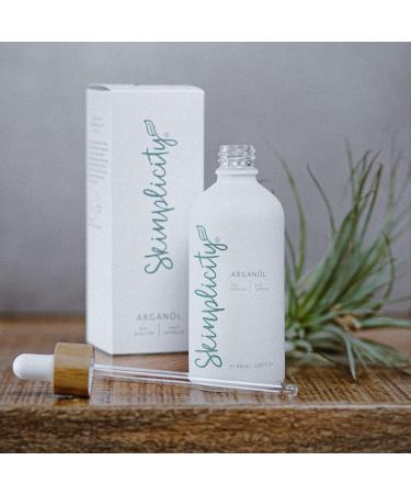 Skinplicity Argan Oil Cold Pressed and Unroasted Organic Grade 100ml Pure Natural Care Product for Skin and Hair Vegan Cruelty Free Pure Natural Care Product for Skin and hair. Vegan cruelty free - Buy Online on GoSupps.com