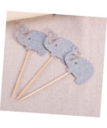 CAXUSD 3pcs Stick Fruit Topper Heart Glitter Elephant Cupcake Toppers Jungle Glitter Cupcake Toppers Cupcake Picks Paper Cups Appetizers Topper Heart Wedding Wooden Insert Card Silver medium - Buy Online on GoSupps.com