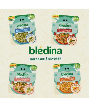 Bl dina Devouring Pieces - Small Baby Dishes - Broccoli Pasta Ham & Touch of Cream - From 15 Months - Pack of 6 Dishes of 200g - Buy Online on GoSupps.com