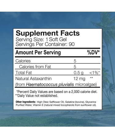 Nutrex Hawaii BioAstin Hawaiian Astaxanthin 12mg - Immunity Booster for Eye, Skin, and Joint Health - 90 Count - Buy Online on GoSupps.com