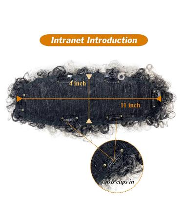 Jerry Curly Afro Puff Mohawk Ponytail with Bangs | Synthetic Fauxhawks Bun Extensions - Buy Online on GoSupps.com
